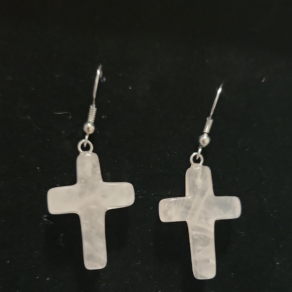Elegant Silver Cross Earrings